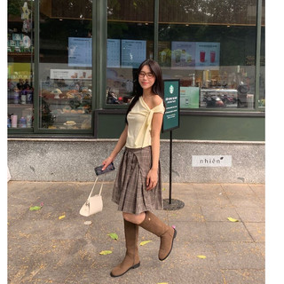 𝐒𝐚𝐛𝐥𝐞 𝐒𝐤𝐢𝐫𝐭 - Chân váy caro nữ xếp ly dáng lửng nhien.official NCV00021