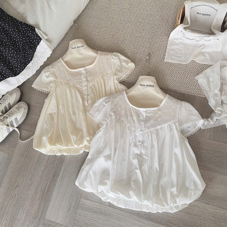 Áo babydoll phối ren khuy cổ 11255 A158