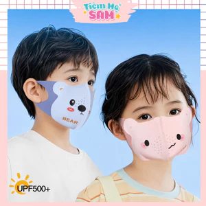 KTBE02 - Khẩu trang chống tia UV cho bé trai bé gái 2-10 tuổi, Kiểu dáng động vật ngộ nghĩnh đáng yêu, Có lỗ thoáng khí