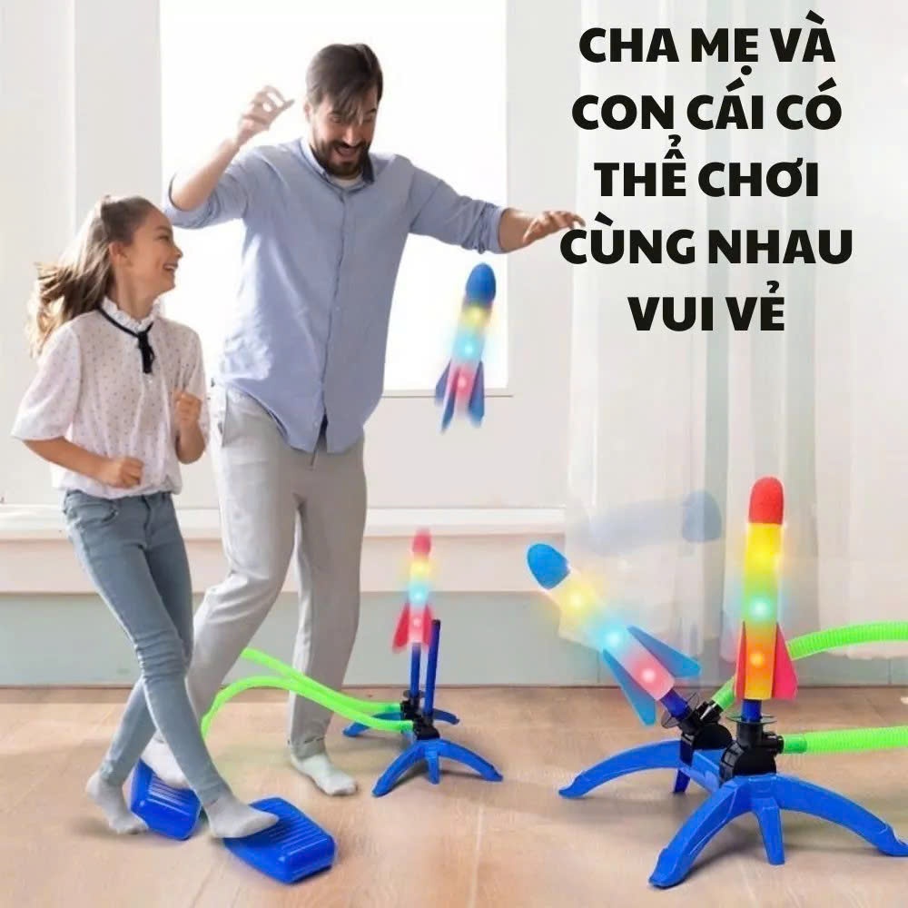 Đồ chơi bệ phóng tên lửa cho bé, chất liệu nhựa ABS và xốp an toàn cho bé