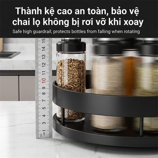 BMZAR Kệ Đựng Gia Vị Xoay 360 Độ 2/3 Tầng Kệ gia vị xoay cao cấp thép Bền bỉ và chắc chắn