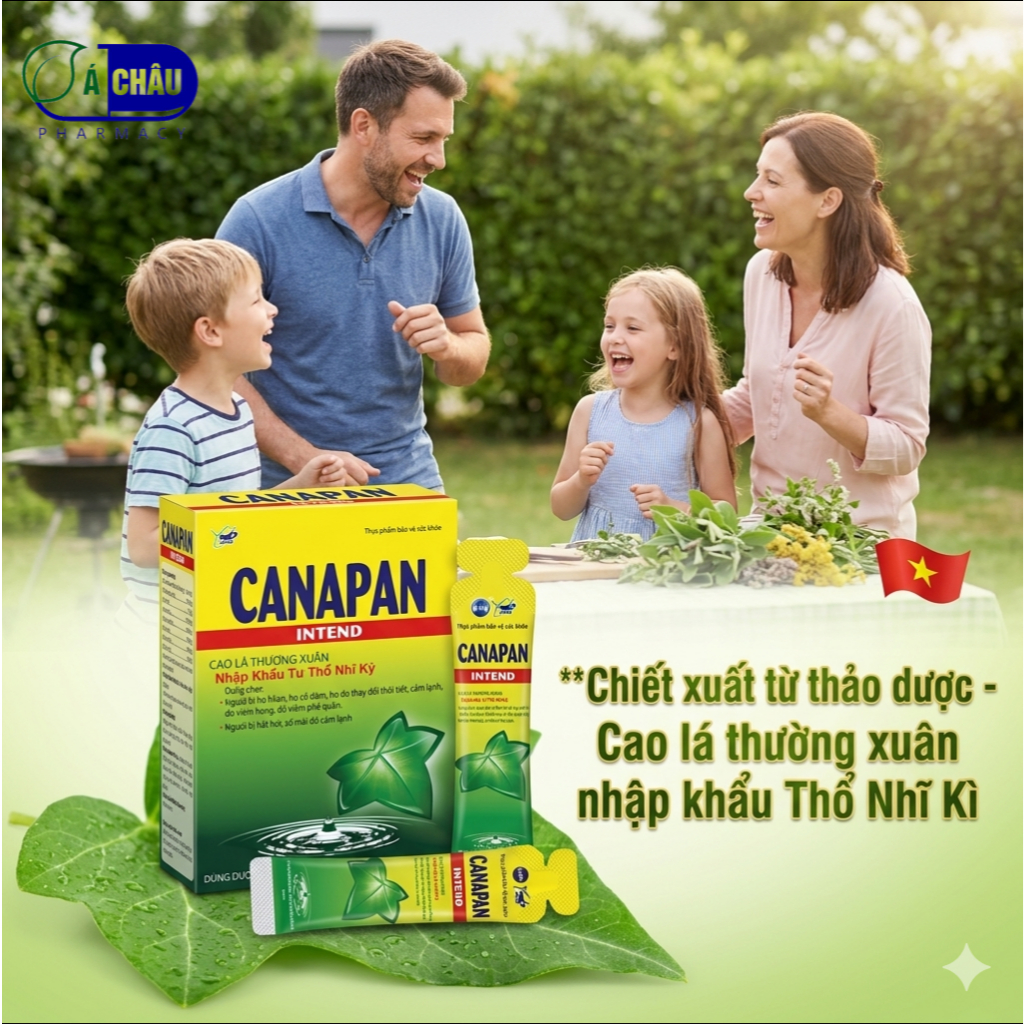 (Hộp 20 Gói) Siro Canapan - Giảm Ho Cảm Sổ Mũi Nhanh Cho Bé Và Mẹ Bầu Với Chiếc Xuất Cao Lá Thường Xuân Và Thảo Dược