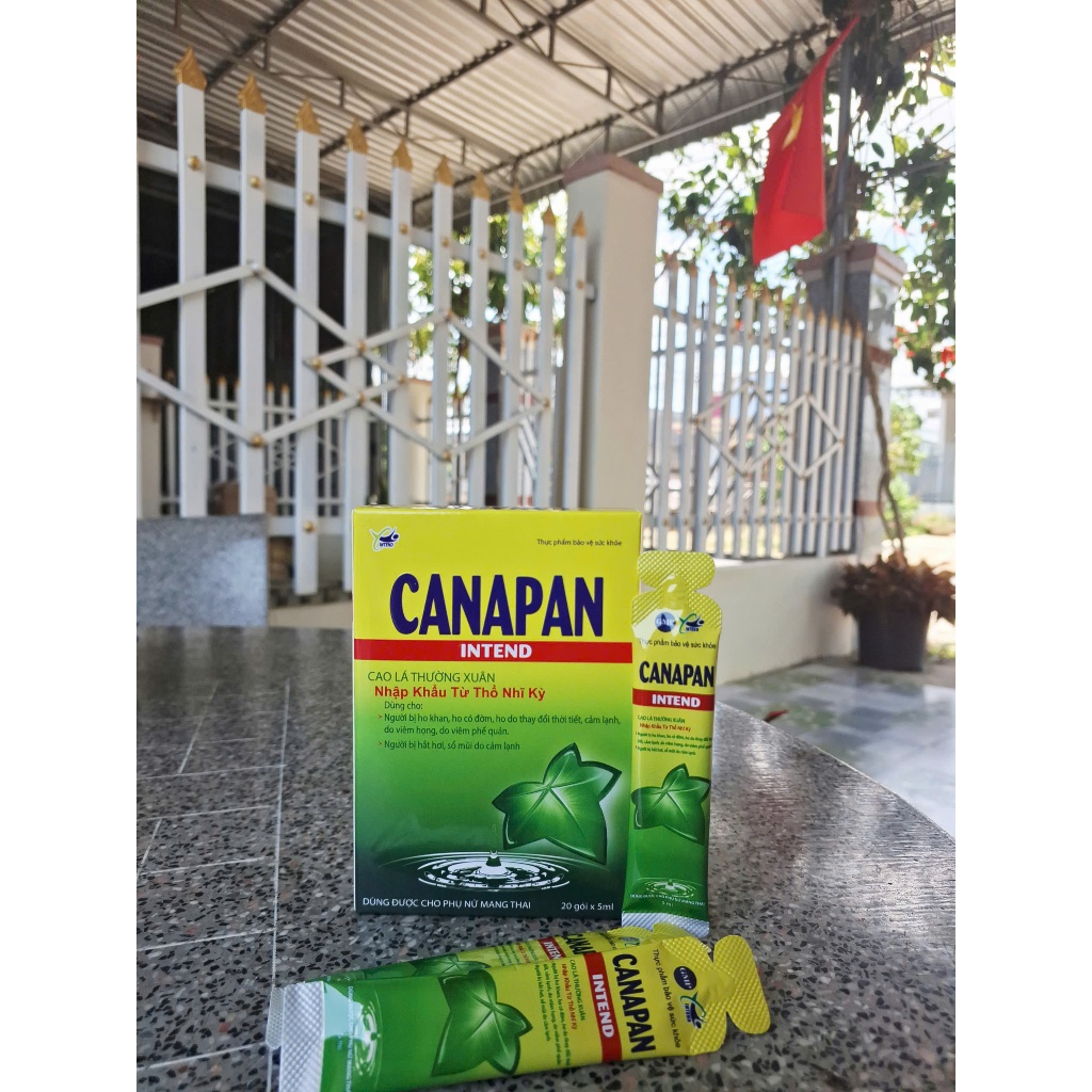 (Hộp 20 Gói) Siro Canapan - Giảm Ho Cảm Sổ Mũi Nhanh Cho Bé Và Mẹ Bầu Với Chiếc Xuất Cao Lá Thường Xuân Và Thảo Dược