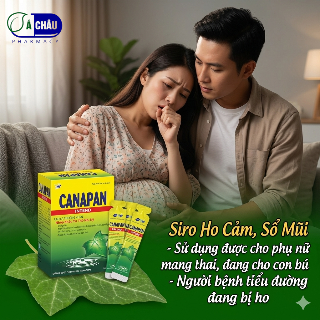 (Hộp 20 Gói) Siro Canapan - Giảm Ho Cảm Sổ Mũi Nhanh Cho Bé Và Mẹ Bầu Với Chiếc Xuất Cao Lá Thường Xuân Và Thảo Dược