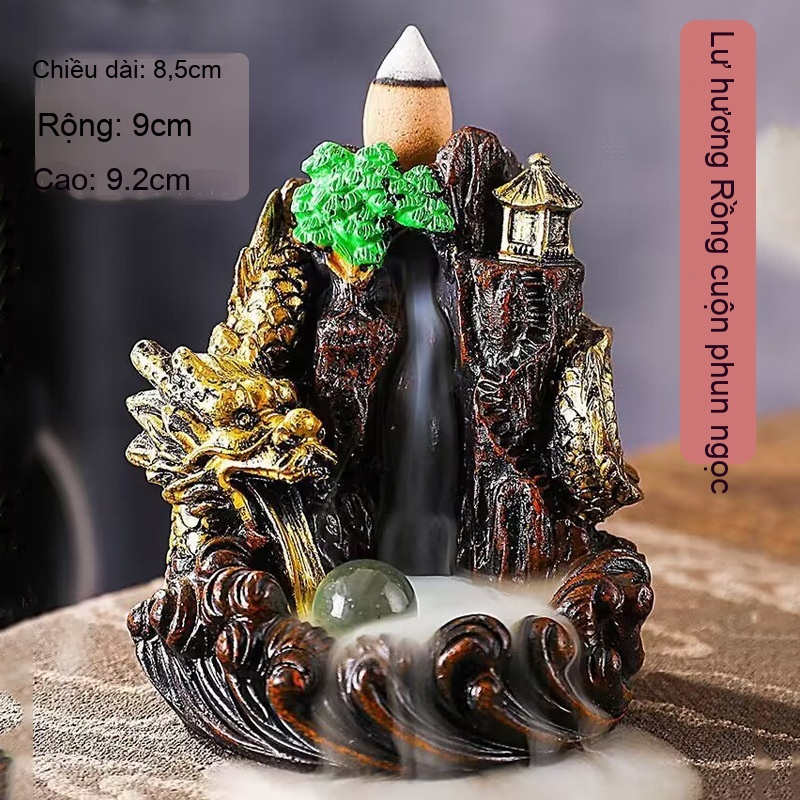 Bộ Đèn Khói Ngược Chảy Đẹp + 60 Viên Hương Nhang Hạt Thơm Dịu