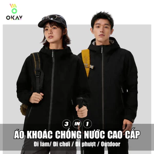 Áo Khoác OKAY Chống Nước Cao Cấp – Áo Gió Nam Nữ Chống UV UPF50+, Mỏng Nhẹ, Thoáng Mát