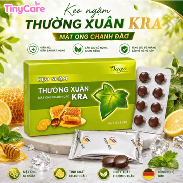 Kẹo Ngậm Thảo Dược Thường Xuân KRA – Dịu Họng, Giảm Ho, Mát Họng Tức Thì (Hộp 24 viên)