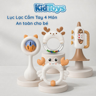 Bộ lục lạc xúc xắc 4 món nhựa ABS – đồ chơi phát triển giác quan cho bé