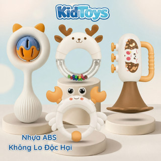 Bộ lục lạc xúc xắc 4 món nhựa ABS – đồ chơi phát triển giác quan cho bé