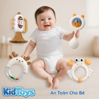 Bộ lục lạc xúc xắc 4 món nhựa ABS – đồ chơi phát triển giác quan cho bé