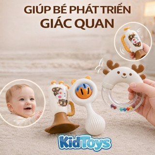 Bộ lục lạc xúc xắc 4 món nhựa ABS – đồ chơi phát triển giác quan cho bé
