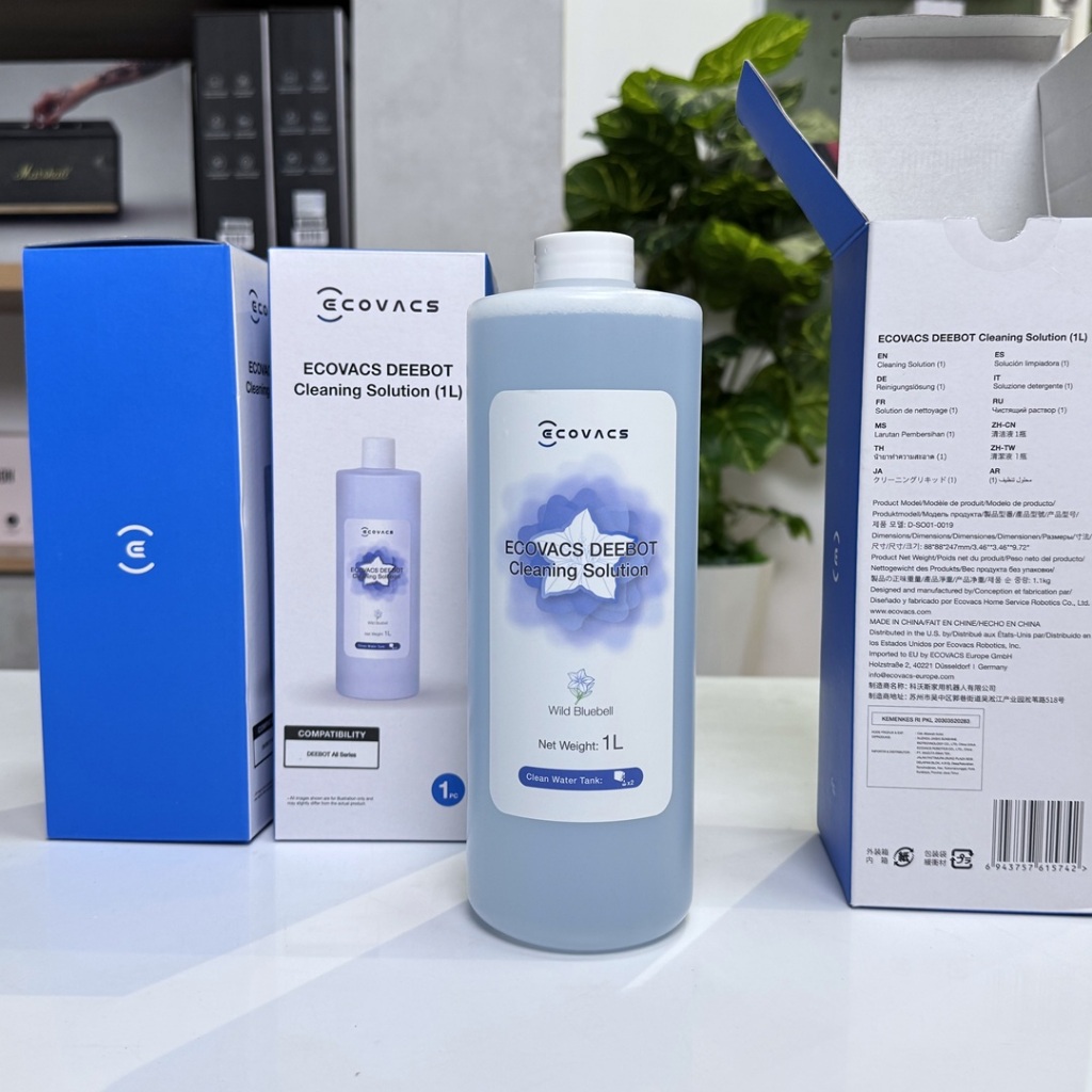 (Chính hãng) Nước lau sàn chuyên dụng cho robot hút bụi Ecovacs (1L) – Hàng nhập khẩu chính hãng