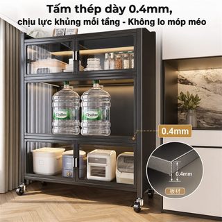Tủ bếp Đa Năng Kệ để đồ nhà bếp Có bánh xe Kệ tủ đa năng Chống bụi 360 độ