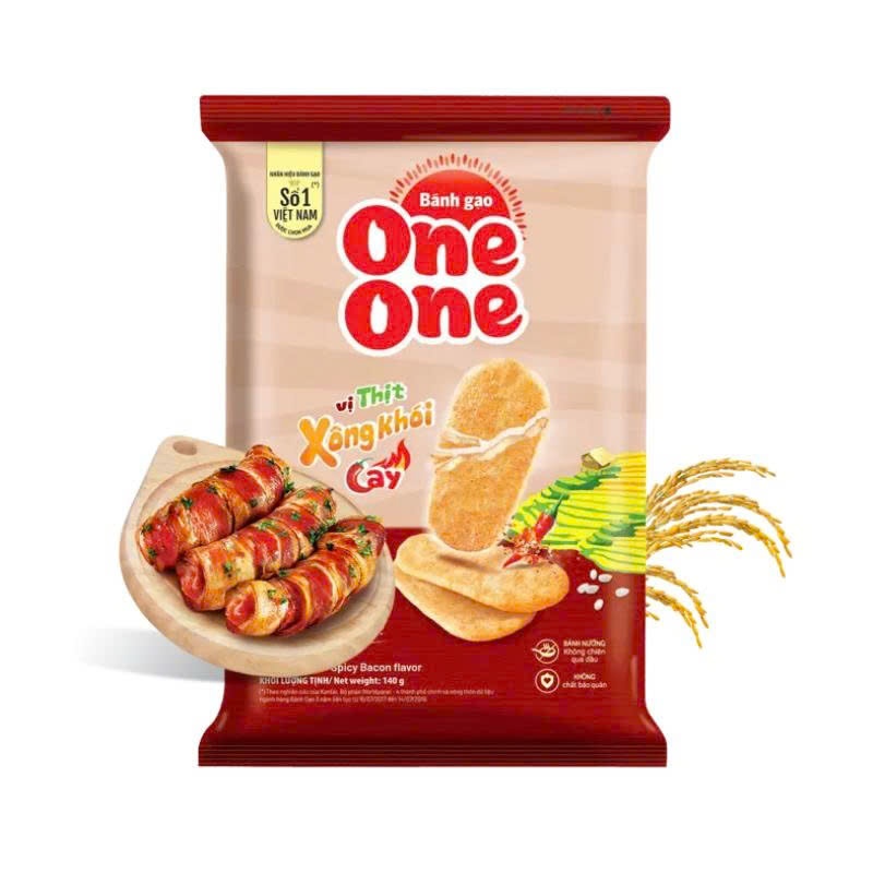 Bánh Gạo One One Vị Thịt Xông Khói 140G