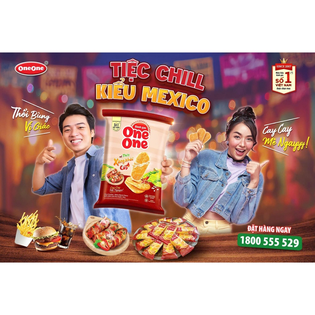 Bánh Gạo One One Vị Thịt Xông Khói 140G