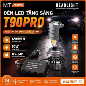 Đèn Pha Led Bi Cầu T90 Pro - 90w Siêu Sáng,Viền Cắt Chống Chói Bảo Hành 12 Tháng Mã SL2