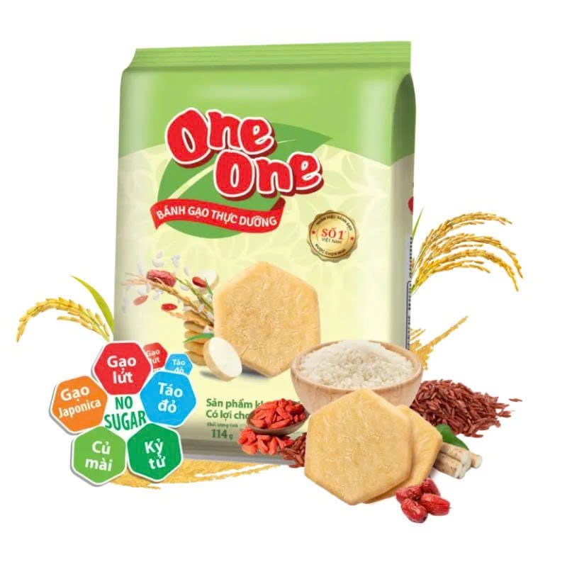 Combo 4 Gói Bánh Gạo Thực Dưỡng One One 114G