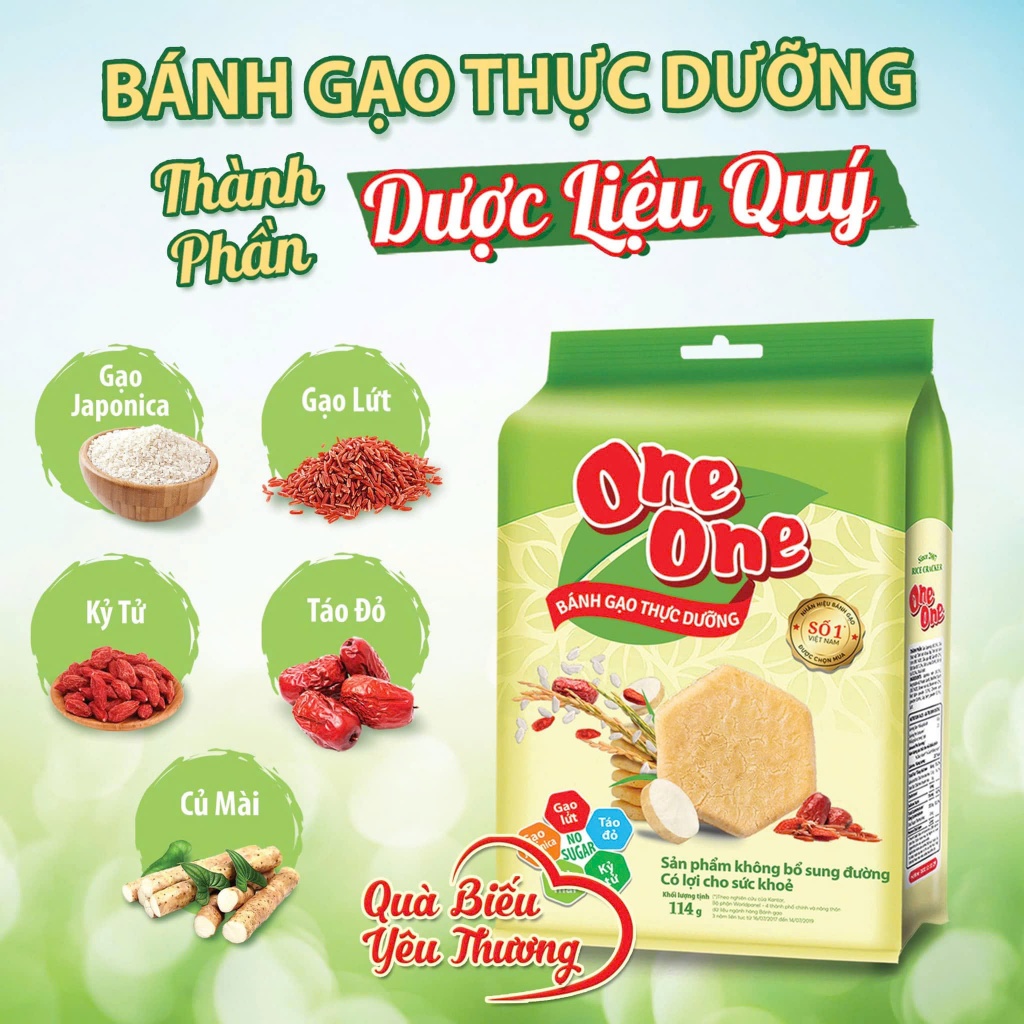 Combo 4 Gói Bánh Gạo Thực Dưỡng One One 114G
