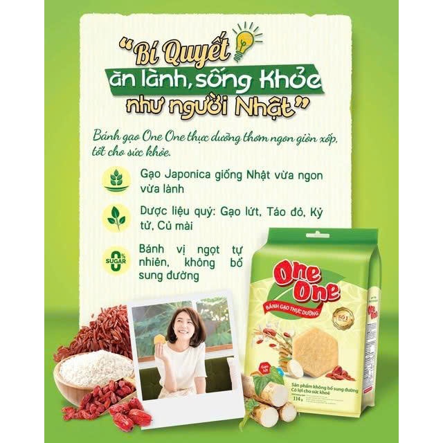 Combo 4 Gói Bánh Gạo Thực Dưỡng One One 114G