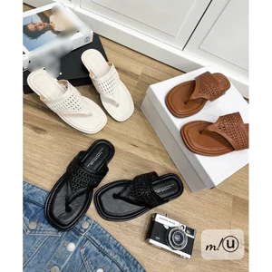 👢🩴👢Lê xỏ ngón quai da đan