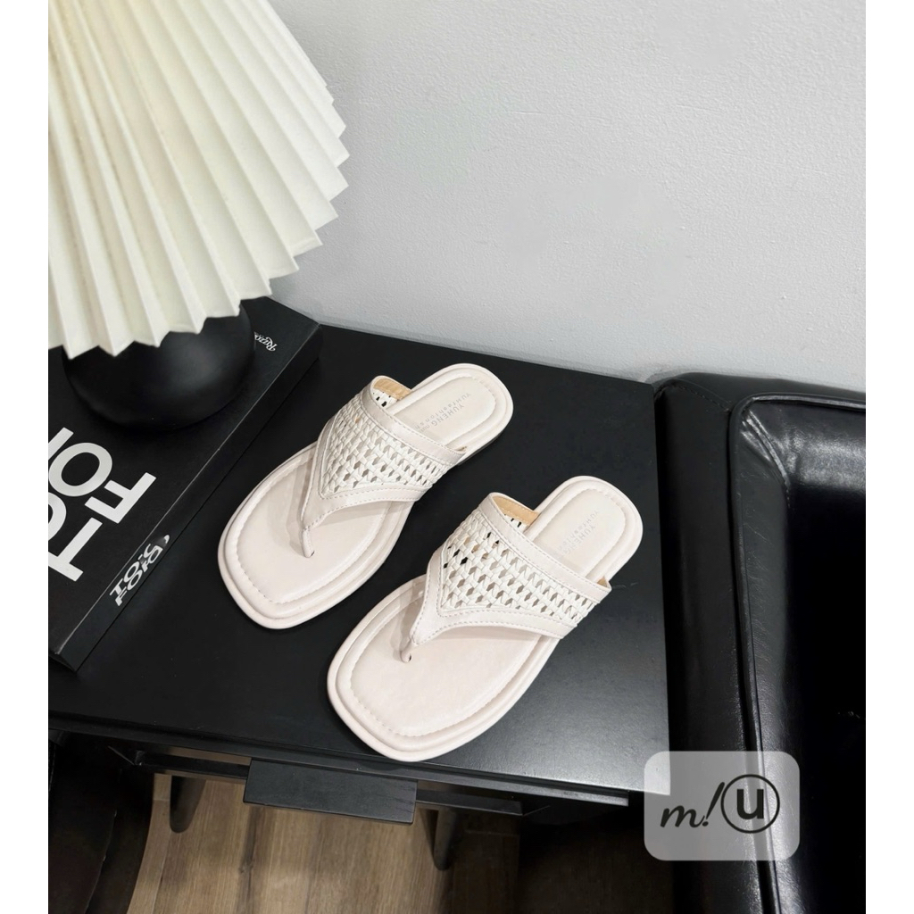👢🩴👢Lê xỏ ngón quai da đan