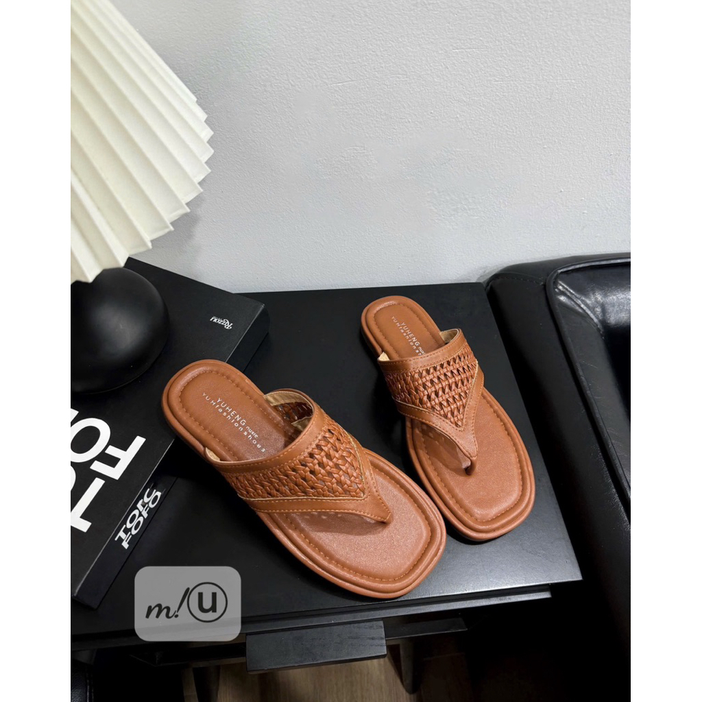 👢🩴👢Lê xỏ ngón quai da đan