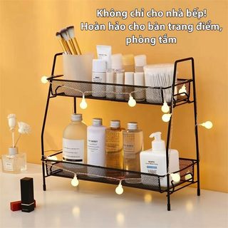 Kệ để đồ đa năng Kệ bếp đa năng thông minh Kệ mỹ phẩm 2 Tầng sắt