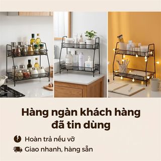 Kệ để đồ đa năng Kệ bếp đa năng thông minh Kệ mỹ phẩm 2 Tầng sắt