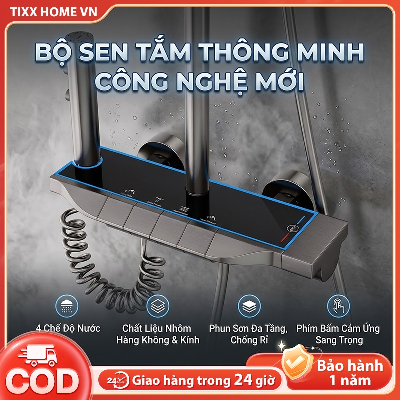 Tixx Bộ sen cây tắm đứng Vòi sen đi kèm 3 Chế Độ Xả Nước