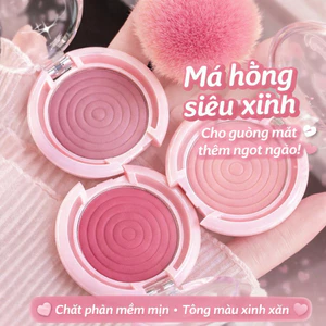 Phấn má hồng trang điểm dạng bột MYHO , Tự Nhiên Lâu Trôi -3 màu chủ đạo - GIRLS XINH MAKUP