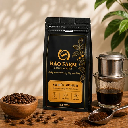 Cà Phê Bobusta Lâm Đồng Rang Mộc - Mức Rang Đậm Dành Cho Gu Mạnh