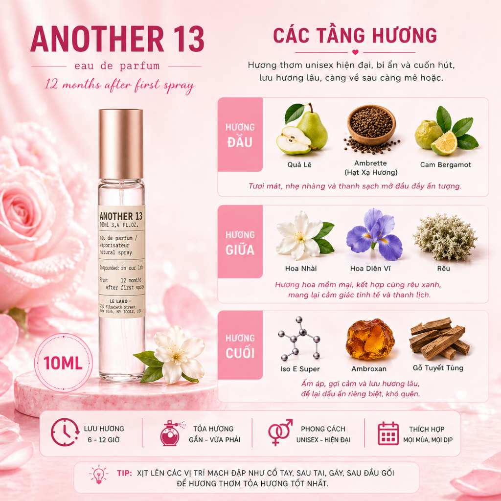Nước Hoa Unisex Another 13 Chiết 10ml 20ml – Hương Thơm Cuốn Hút, Sang Trọng, Tinh Tế, Lưu Hương Lâu