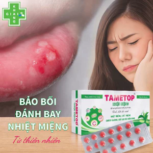 Viên uống Tametop giúp giảm nhanh cơn đau nhức, khó chịu do nhiệt miệng gây ra (Hộp 30 viên)