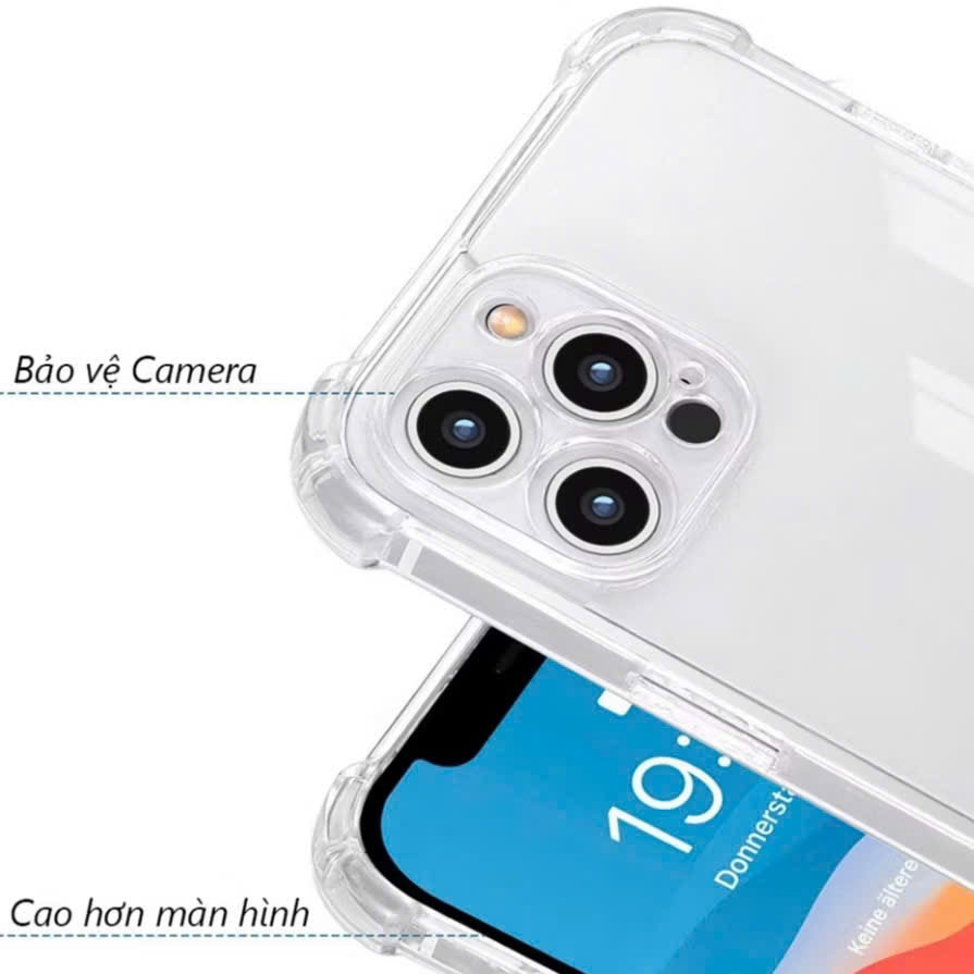 Ốp Lưng Ip Trong Suốt Cao Cấp 11/13/15 - Chốc Sốc 4 Góc - Bảo Vệ Cụm Camera - Phù Hợp Nhiều Dòng Máy