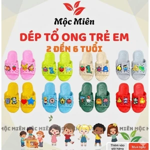 Dép Tổ Ong ASIA Gắn Sticker Cho Bé Trai Bé Gái Từ 2-6 Tuổi Hàng Chính Hãng Cao Cấp Phù Hợp 2 -6 Tuổi