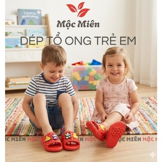 Dép Tổ Ong ASIA Gắn Sticker Cho Bé Trai Bé Gái Từ 2-6 Tuổi Hàng Chính Hãng Cao Cấp Phù Hợp  2 -6 Tuổi