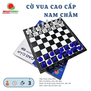 Bộ Cờ Vua Nam Châm Nhật Minh - Nhựa Trong Suốt Cao Cấp, Bàn Cờ Gấp Gọn, Quân Cờ Hút Chắc