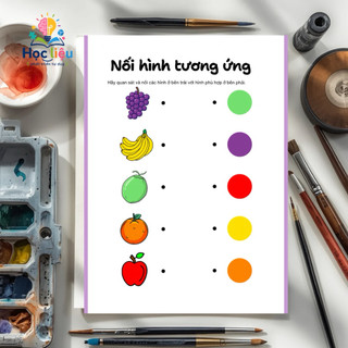 Phiếu Bài Tập Montessori nối hình – Phát triển trí tuệ cho bé 3-6 tuổi