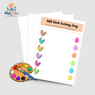 Phiếu Bài Tập Montessori nối hình – Phát triển trí tuệ cho bé 3-6 tuổi
