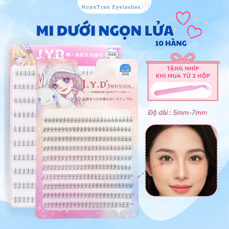 Mi dưới mi giả 10 hàng JYD hướng dương dễ sử dụng không kích ứng lông mi giả mi tự dính