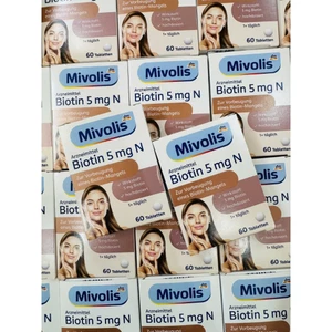 Viên mọc tóc Biotin Mivolis dưỡng tóc, giảm rụng, nội địa Đức 60v - Date mới đủ bill