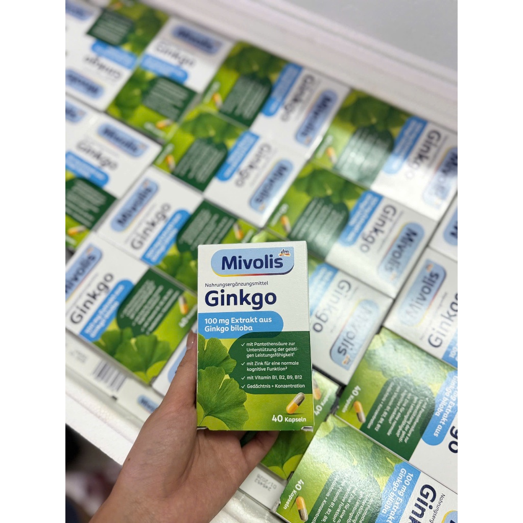 Viên uống bổ não Mivolis giúp tăng cường trí nhớ, giảm căng thẳng, đau đầu, hộp 40 viên