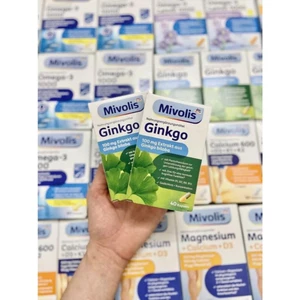 Viên uống bổ não Mivolis giúp tăng cường trí nhớ, giảm căng thẳng, đau đầu, hộp 40 viên