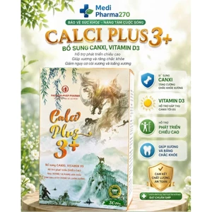 Canxi Hữu Cơ và Vitamin D - Calci Plus 3+ - Tăng cường xương chắc khỏe, tê bì chân tay | 60 viên