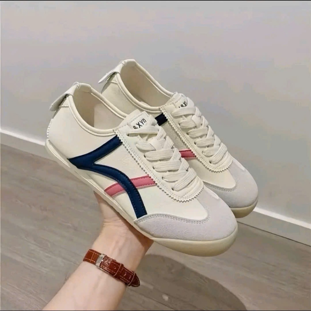 [SIÊU SALE 7.7 GIẢM 40K] Giày Nữ Phối Đường Kẻ Màu Form Thể Thao Năng Động Sneaker Basic Đứng Form Full Box