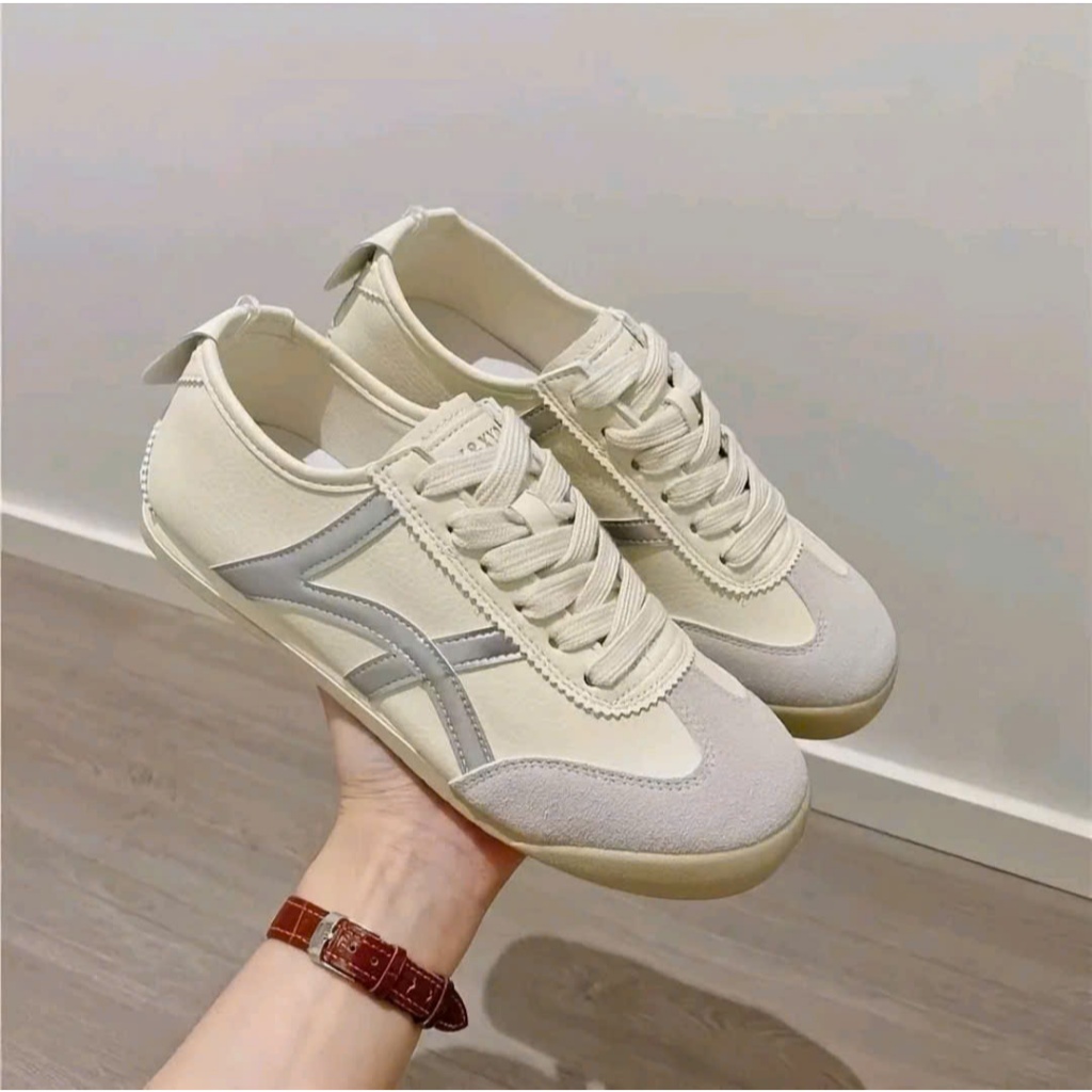 [SIÊU SALE 7.7 GIẢM 40K] Giày Nữ Phối Đường Kẻ Màu Form Thể Thao Năng Động Sneaker Basic Đứng Form Full Box