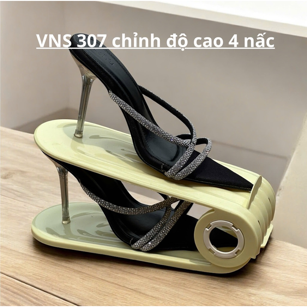 Khay Để Giày Dép Xếp Chồng Thông Minh Điều Chỉnh 4 Mức VNS307 | Kệ Giày Tiết Kiệm Diện Tích