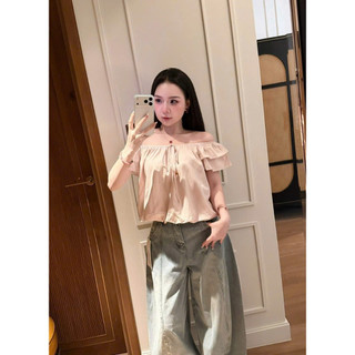 [MẶC ĐƯỢC 2 KIỂU] Áo sơ mi nữ A.860, Áo sơ mi cổ tròn tay ngắn 2 lớp dáng bí phổi nơ buộc basic dễ mặc
