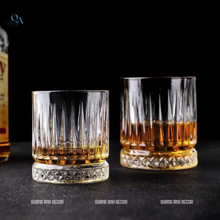 Cốc Uống R.Ư.Ợ.U Thủy Tinh Đáy Kim Cương Cao Cấp | Cốc Uống Whisky, Rock Phong Cách Bar Châu Âu