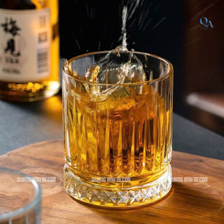 Cốc Uống R.Ư.Ợ.U Thủy Tinh Đáy Kim Cương Cao Cấp | Cốc Uống Whisky, Rock Phong Cách Bar Châu Âu
